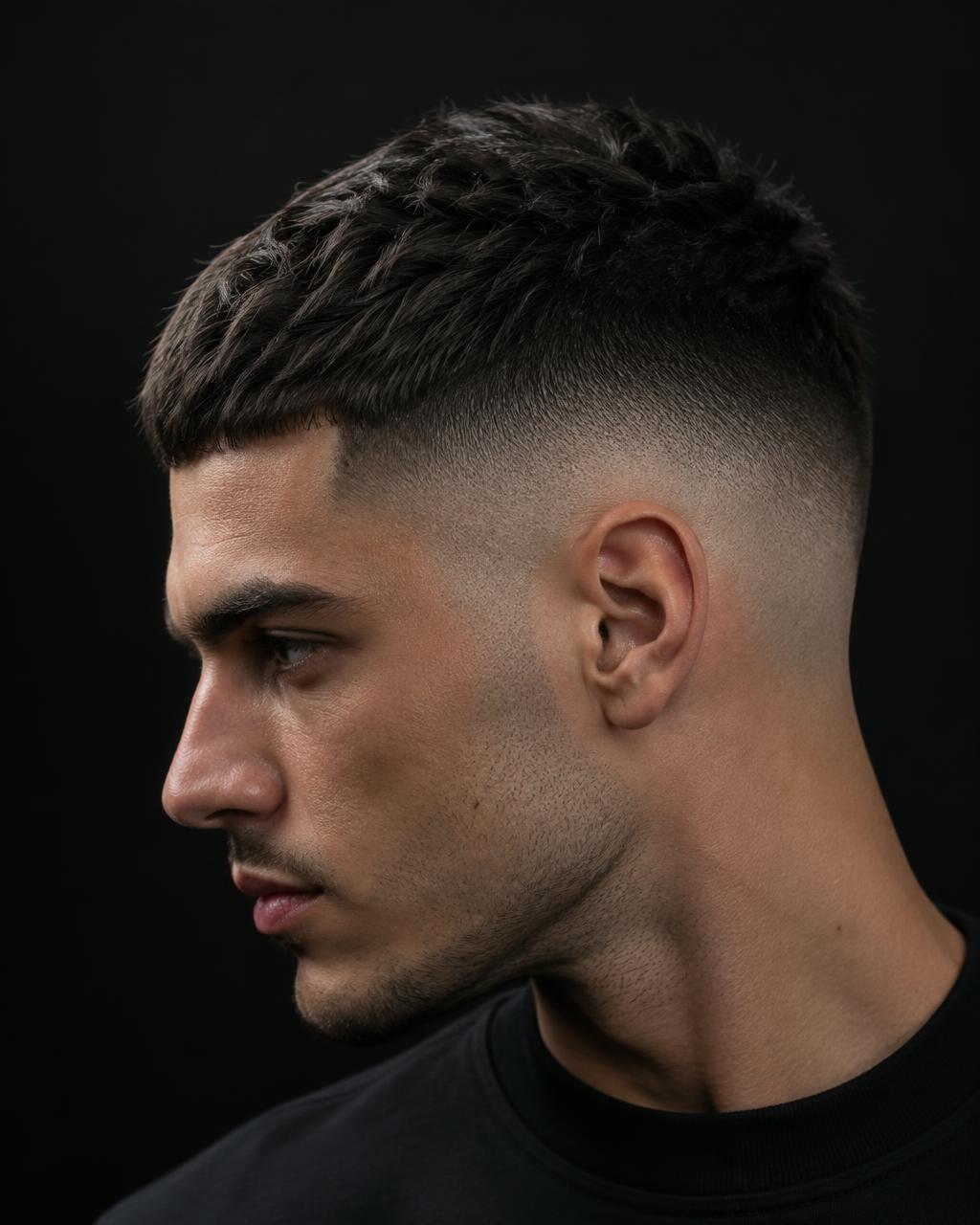 Skin fade med texturerad topp